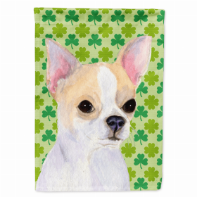 Chihuahua #3 St. Patrick's Day Shamrock Portrait Garden Flag