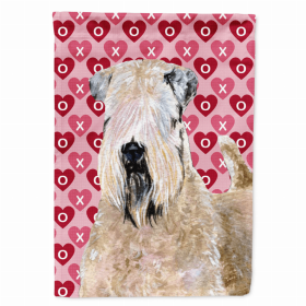 Soft Coated Wheaten Terrier Hearts Love and Valentine's Day Portrait Garden Flag