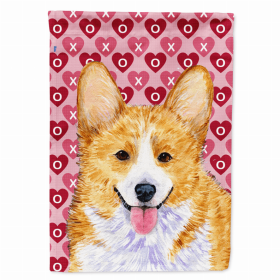 Corgi #3 Hearts Love and Valentine's Day Portrait Garden Flag