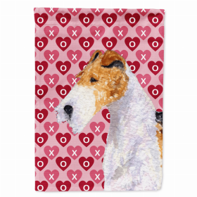 Wire Fox Terrier #2 Hearts Love and Valentine's Day Garden Flag