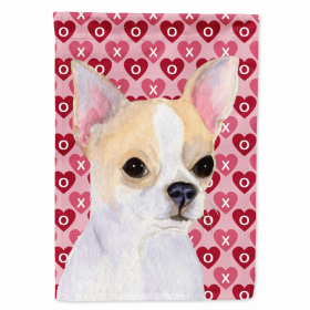 Chihuahua #3 Hearts Love and Valentine's Day Portrait Garden Flag