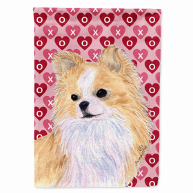 Chihuahua #2 Hearts Love and Valentine's Day Portrait Garden Flag