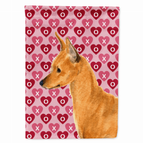 Min Pin #2 Hearts Love and Valentine's Day Portrait Garden Flag