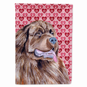Newfoundland Hearts Love and Valentine's Day Portrait Garden Flag
