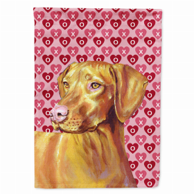 Vizsla Hearts Love and Valentine's Day Portrait Garden Flag