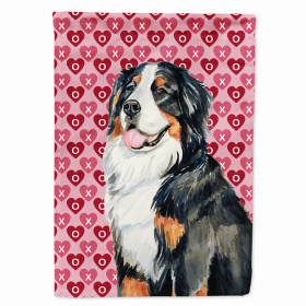 Bernese Mountain Dog Hearts Love and Valentine's Day Portrait Garden Flag
