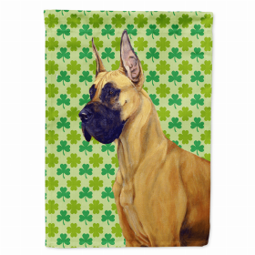 Great Dane St. Patrick's Day Shamrock Portrait Garden Flag