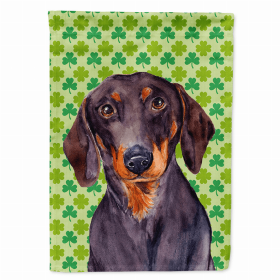 Dachshund #2 St. Patrick's Day Shamrock Portrait Garden Flag