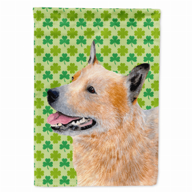 Australian Cattle Dog St. Patrick's Day Shamrock Portrait Garden Flag