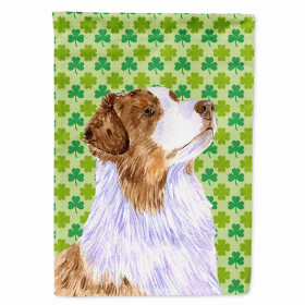 Australian Shepherd St. Patrick's Day Shamrock Portrait Garden Flag