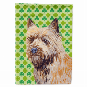 Cairn Terrier St. Patrick's Day Shamrock Portrait Garden Flag