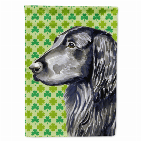 Flat Coated Retriever St. Patrick's Day Shamrock Portrait Garden Flag