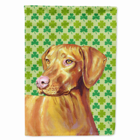 Vizsla St. Patrick's Day Shamrock Portrait Garden Flag