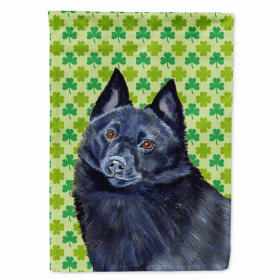 Schipperke St. Patrick's Day Shamrock Portrait Garden Flag