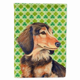 Dachshund #3 St. Patrick's Day Shamrock Portrait Garden Flag