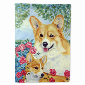 Corgi Artwork Themed House Flag