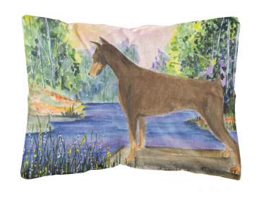 Doberman Portrait/Landscape Decorative Pillow