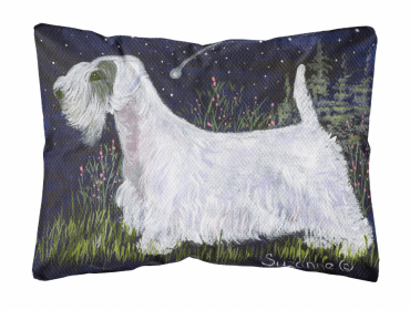 Sealyham Terrier Portrait/Landscape Decorative Pillow