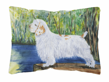 Clumber Spaniel Portrait/Landscape Decorative Pillow