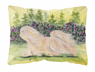Lhasa Apso Portrait/Landscape Decorative Pillow
