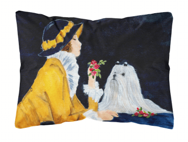 Maltese Portrait/Landscape Decorative Pillow