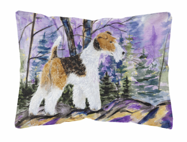 Wire Fox Terrier 2 Portrait/Landscape Painting Pillow