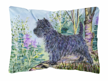 Cairn Terrier Portrait/Landscape Painting Decorative Pillow