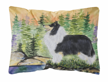 Collie Portrait/Landscape Decorative Pillow