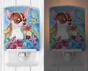 Chihuahua "in flowers" Ceramic Nightlight