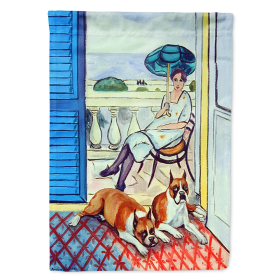 Boxer with Lady Artwork House Flag