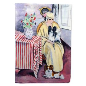 Papillon with Lady Artwork House Flag