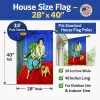 Pug - Fawn - with Lady Artwork House Flag