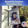 Dachshund 4 - Black and Cream - Artwork House Flag