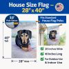 Dachshund 4 - Black and Cream - Artwork House Flag