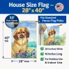 Tibetan Spaniel 1  Artwork House Flag
