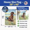 Labrador Retriever - Chocolate Puppy - Artwork House Flag