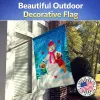 Pug - with Snowman -  Artwork House Flag