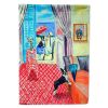 Boston Terrier with Lady Artwork House Flag