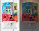 Boston Terrier "with Lady" Ceramic Nightlight
