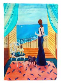 Pug with Lady 1 Garden Flag