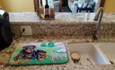 Rottweiler Art Dish Drying Mat