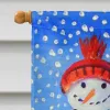Pomeranian with Snowman Artwork House Flag