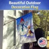 Wire Fox Terrier with Snowman Artwork House Flag