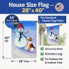 Wire Fox Terrier with Snowman Artwork House Flag
