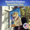 Labrador Retriever - Yellow - at The Beach - Artwork House Flag