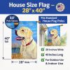 Labrador Retriever - Yellow - at The Beach - Artwork House Flag