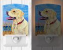 Labrador Retriever - Yellow - at the beach Ceramic Nightlight