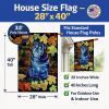 Pug - Old Black in Fall Leaves Artwork House Flag