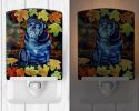 Pug - Black - "Old in Fall Leaves" Ceramic Nightlight