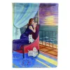 West Highland White Terrier  with Lady Artwork House Flag